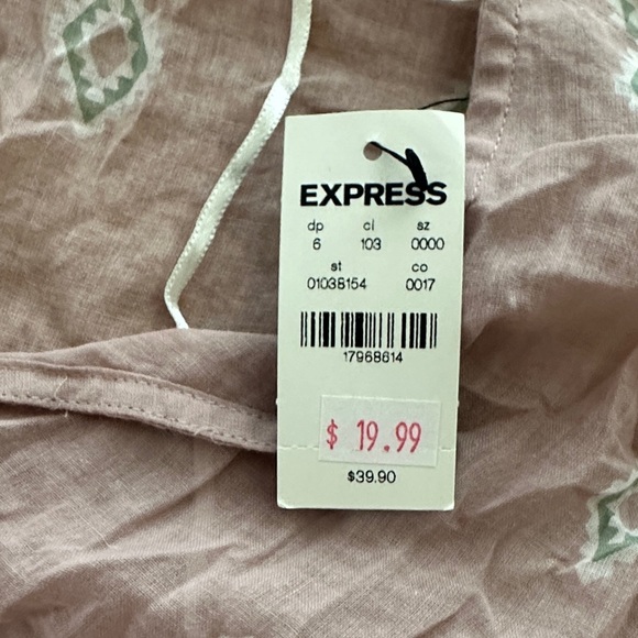 Express Pink & White Embroidered Swim Coverup - Picture 2 of 2